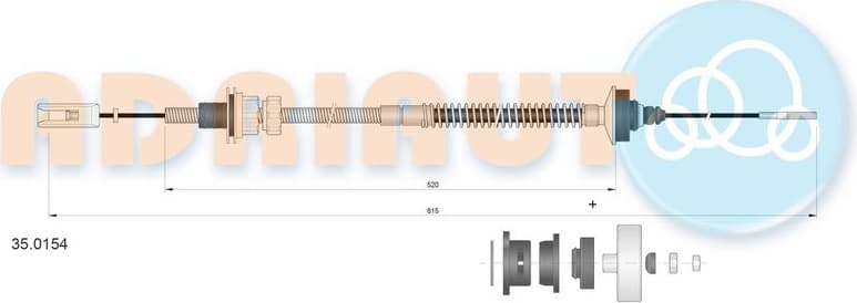 Cable Pull, clutch control 35.0154