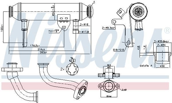 Cooler, exhaust gas recirculation 989283