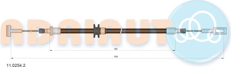Cable handbrake 11.0254.2