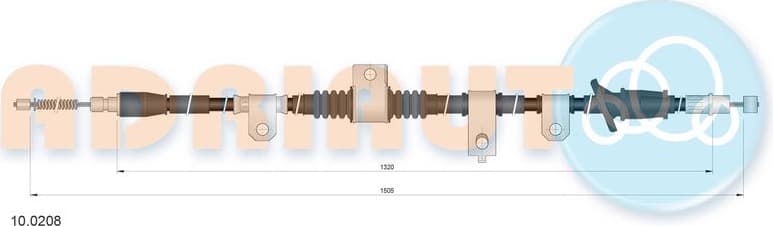 Cable Pull, parking brake 10.0208