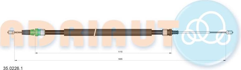 Cable handbrake 35.0226.1 - image 2