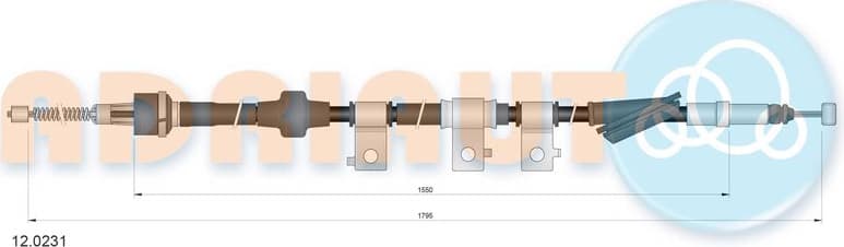 Cable Pull, parking brake 12.0231
