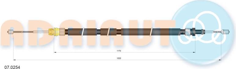 Cable Pull, parking brake 07.0254