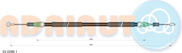 Cable handbrake 33.0286.1