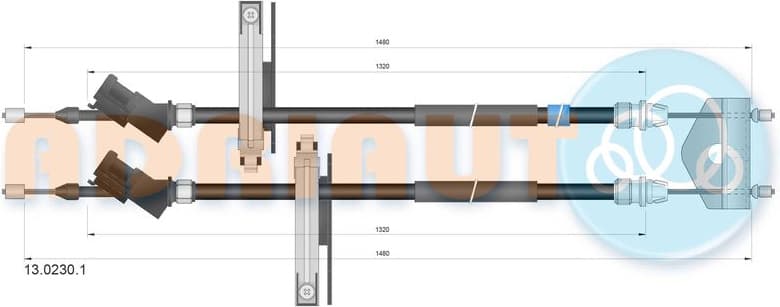 Cable handbrake 13.0230.1 - image 2