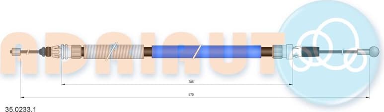 Cable handbrake 35.0233.1 - image 2