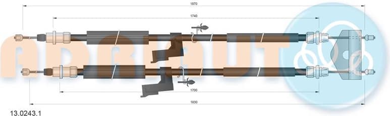 Cable handbrake 13.0243.1 - image 2