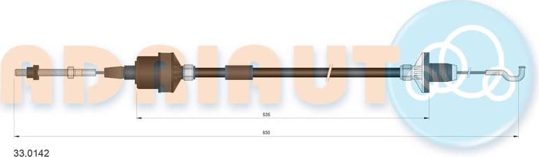 Cable Pull, clutch control 33.0142