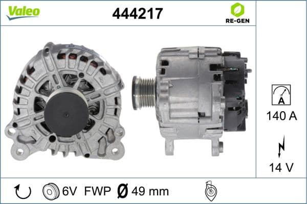 Alternator VALEO RE-GEN REMANUFACTURED 444217