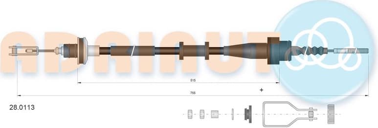 Cable Pull, clutch control 28.0113