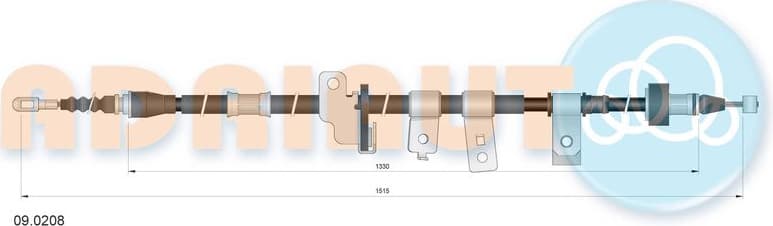Cable Pull, parking brake 09.0208