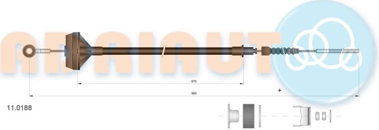 Cable Pull, clutch control 11.0188