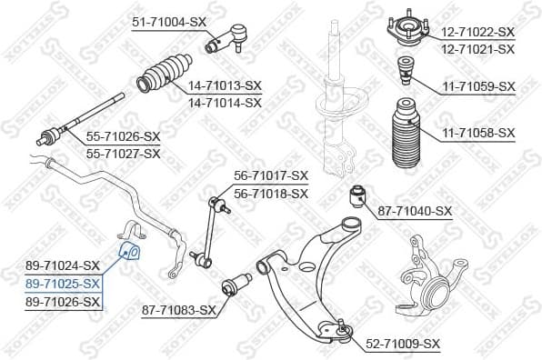 Mounting, stabiliser bar 89-71025-SX - image 2