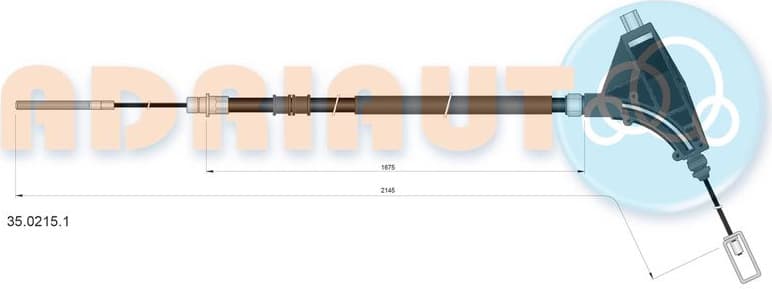 Cable handbrake 35.0215.1