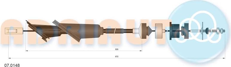 Cable Pull, clutch control 07.0148