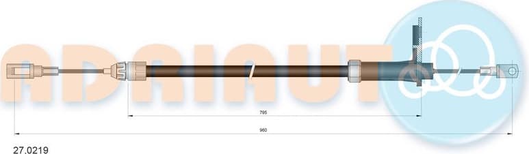 Cable handbrake 27.0219 - image 2