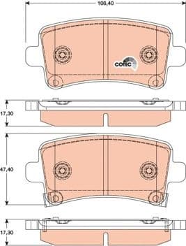 Brake pads rear, Top Quality GDB1784 - image 3