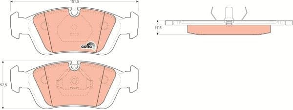 Brake Pad Set, disc brake COTEC GDB1100 - image 3