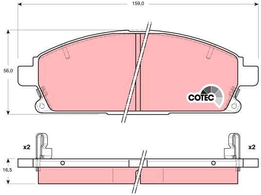 Brake Pad Set, disc brake COTEC GDB3312 - image 3