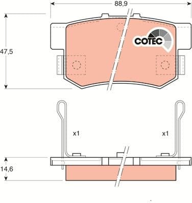 Brake Pad Set, disc brake COTEC GDB774 - image 3