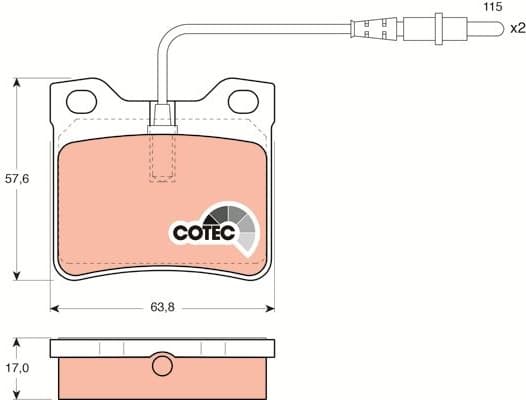 Brake Pad Set, disc brake COTEC GDB985 - image 3