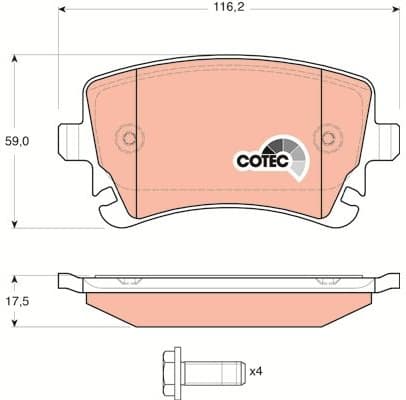 Brake pads rear, Top Quality GDB1516 - image 4