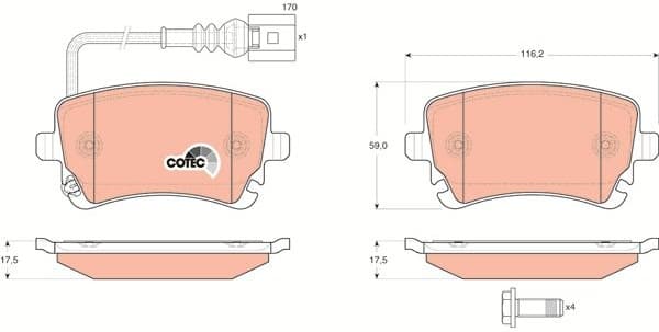 Brake pads rear, Top Quality GDB1557 - image 4