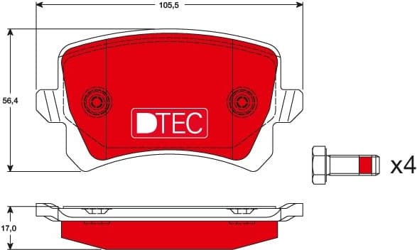 Brake Pad Set, disc brake DTEC COTEC GDB1763DTE - image 2