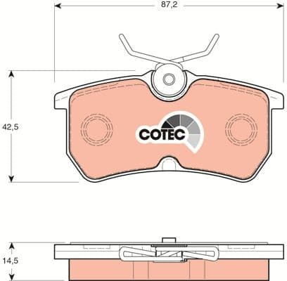 Brake Pad Set, disc brake COTEC GDB1354 - image 4