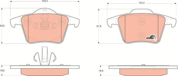 Brake pads rear, Top Quality GDB1566 - image 3
