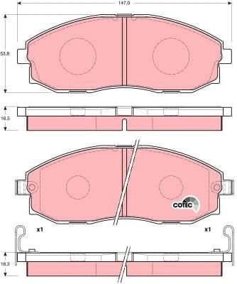 Brake Pad Set, disc brake COTEC GDB3201 - image 3
