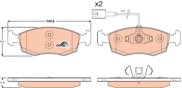 Brake Pad Set, disc brake COTEC GDB1900 - image 3