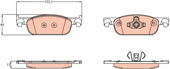 Brake pads front, Top Quality GDB2157 - image 4