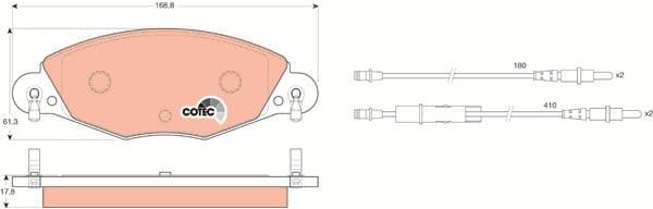 Brake Pad Set, disc brake COTEC GDB1449 - image 3