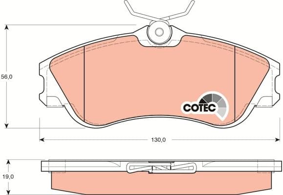 Brake Pad Set, disc brake COTEC GDB1295 - image 4