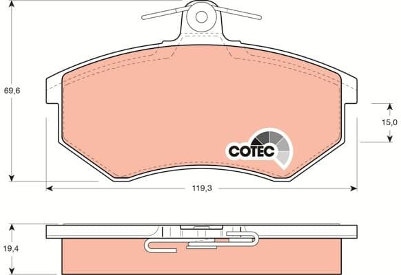 Brake Pad Set, disc brake COTEC GDB826 - image 4