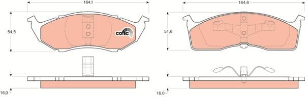 Brake Pad Set, disc brake COTEC GDB1236 - image 3
