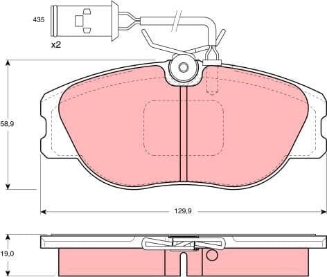 Brake Pad Set, disc brake GDB483 - image 2