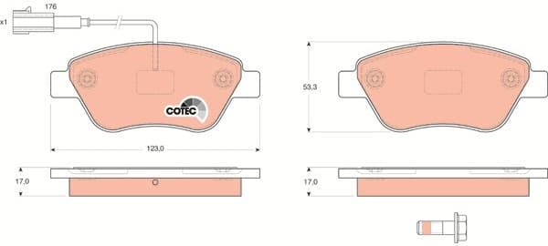 Brake Pad Set, disc brake COTEC GDB1590 - image 4
