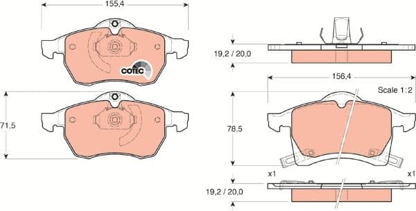 Brake pads front, Top Quality GDB1350 - image 3