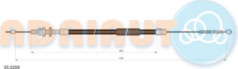 Cable Pull, parking brake 35.0209