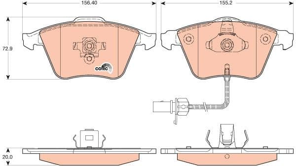 Brake Pad Set, disc brake COTEC GDB1617 - image 3