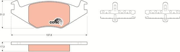 Brake Pad Set, disc brake COTEC GDB463 - image 3