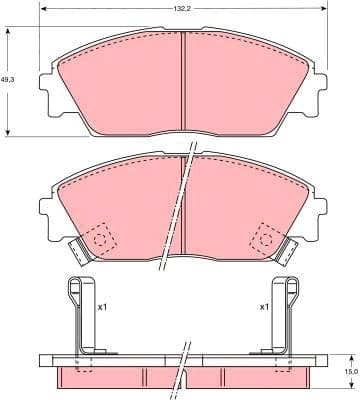 Brake Pad Set, disc brake GDB763 - image 2