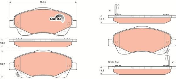 Brake pads front, Top Quality GDB3336 - image 3