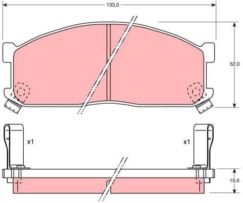 Brake Pad Set, disc brake GDB737 - image 2