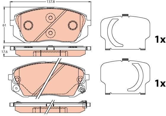 Brake Pad Set, disc brake GDB3647 - image 2