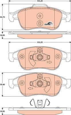 Brake pads front, Top Quality GDB1789 - image 3