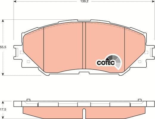 Brake Pad Set, disc brake COTEC GDB3425 - image 3