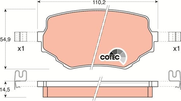 Brake Pad Set, disc brake COTEC GDB3132 - image 3